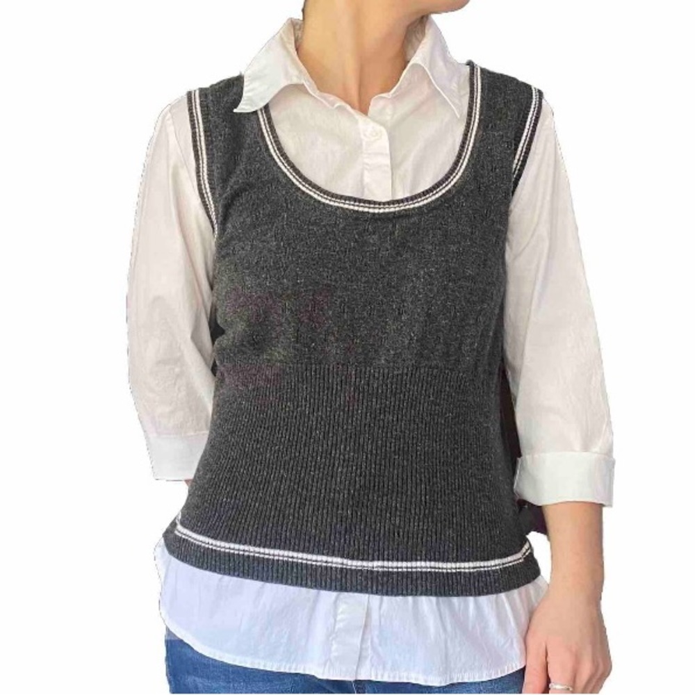 M. Grey & White 2-in-1 Sweater Vest AB Studio